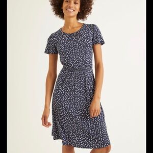 Boden Evangeline Jersey knit ditzy floral popover dress